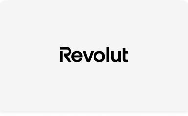 Logotipo da Revolut em letras pretas sobre fundo claro.